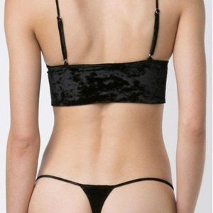 Fleur du Mal Velvet Thong - Black - 2